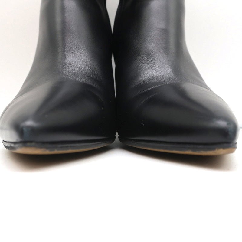 Gianvito Rossi Piper Ankle Boots Black Leather Size 38 Pointed Toe High Heel