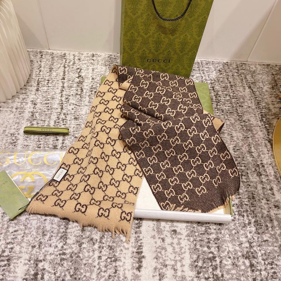 G u c c i scarf brown